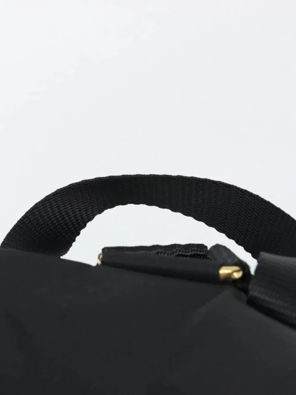 PRADA Backpack Nylon Black Gold Auth yk20532SAV